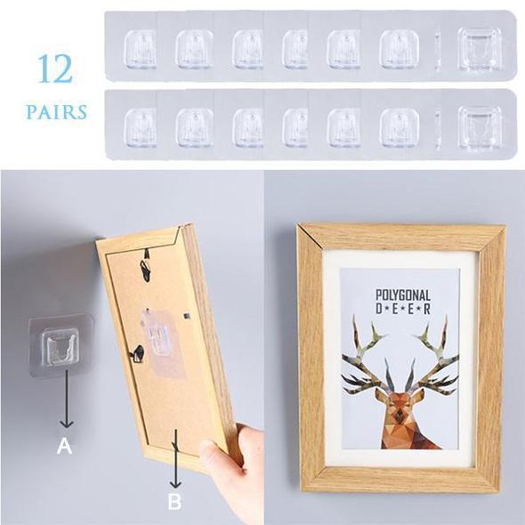 Double-sided tape letter hooks 6 pairs