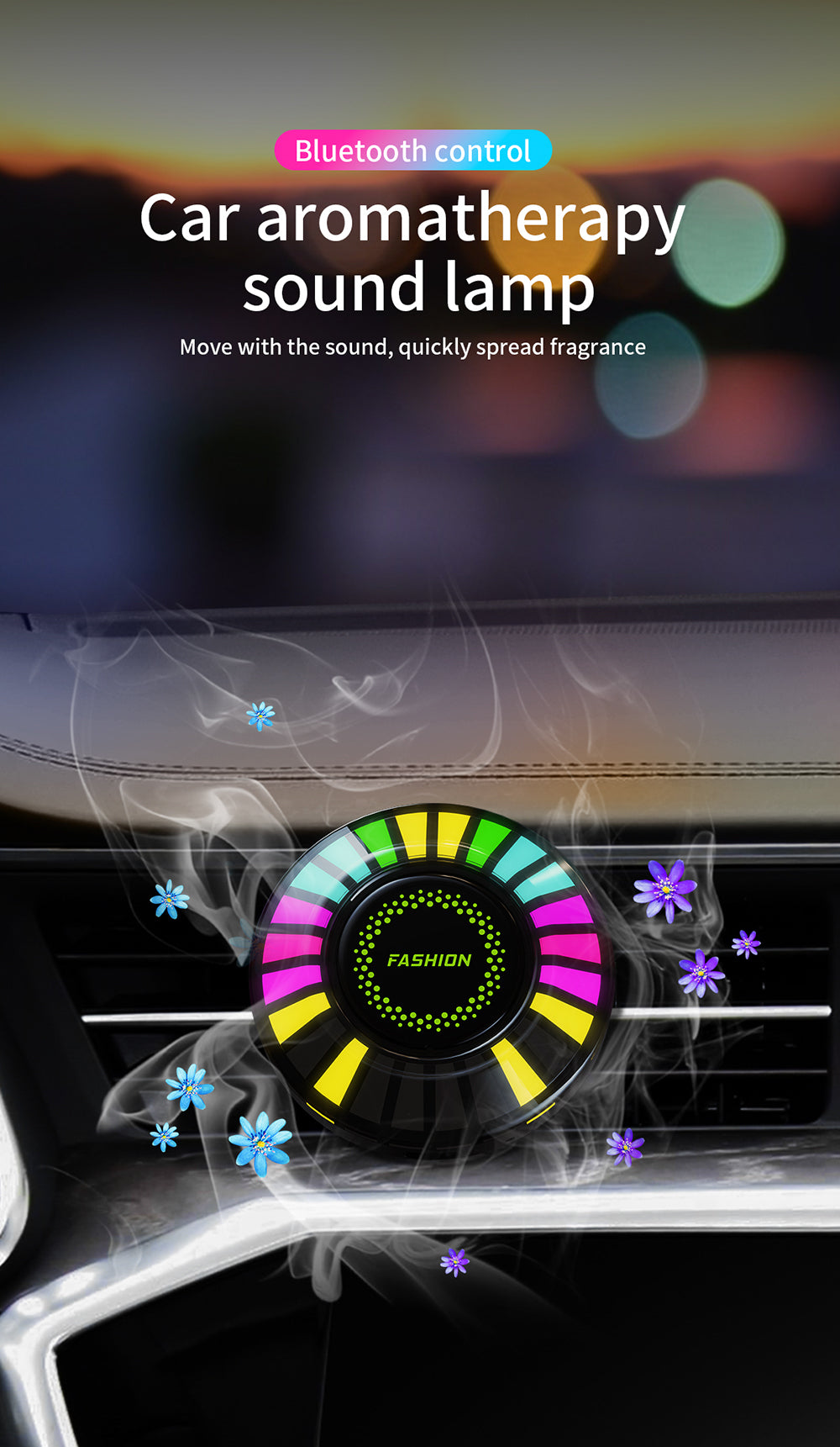 Car Voice-activated LED Aromatherapy Atmosphere Light