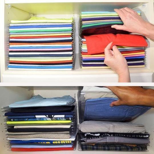 Shirt Folder and Organizer for Closet, Space saver T-shirt Stacker Organizer8