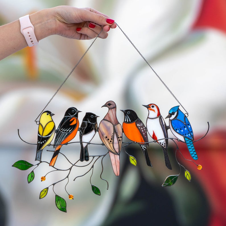 🎉50% Off🎉Birds Stained Glass Window Hangings - Mothers Day Gift